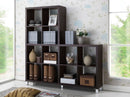 Thatcher Dark Brown Modern 12-Cube Shelving Unit Baxton