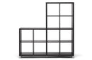 Thatcher Dark Brown Modern 12-Cube Shelving Unit Baxton