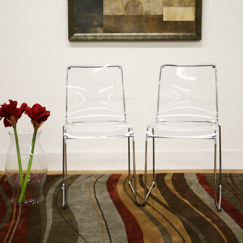 Christopher Transparent Clear Acrylic Dining Chair (Set of 2) Baxton