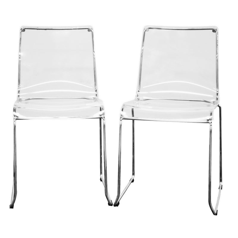 Christopher Transparent Clear Acrylic Dining Chair (Set of 2)