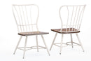 Emma "Dark-Walnut" Wood and White Metal Industrial Dining Chair (Set of 2) Baxton