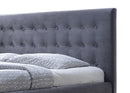 Elvina Gray Velvet Button-tufted Queen Platform Bed Baxton