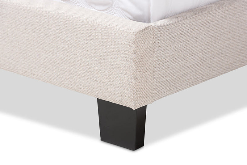 Jayliah Light Beige Fabric Upholstered King Size Bed Baxton