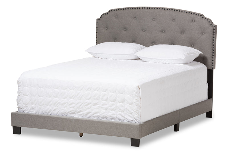 Jayliah Modern and Contemporary Light Gray Fabric Upholstered Queen Size Bed