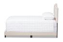 Patricia Light Beige Fabric Upholstered Full Size Bed Baxton