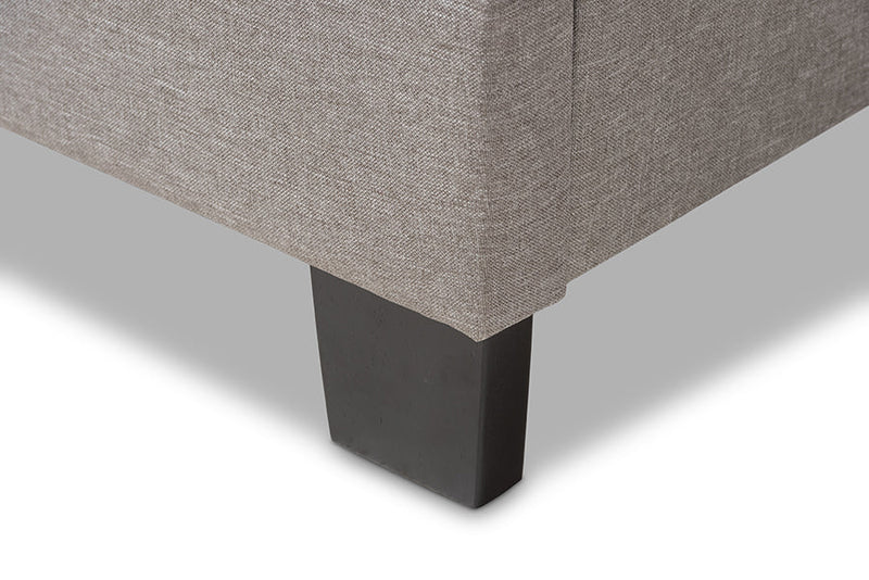 Patricia Light Gray Fabric Upholstered King Size Bed Baxton