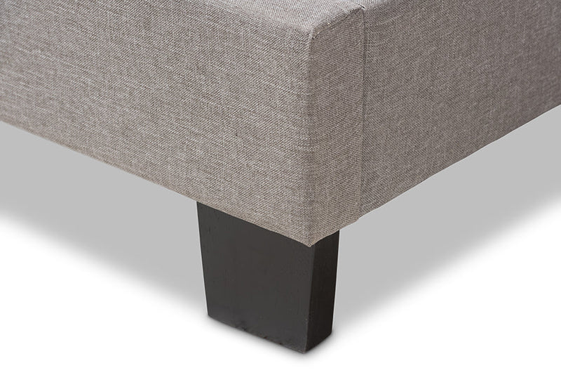 Eliseo Light Gray Fabric Upholstered Queen Size Bed Baxton