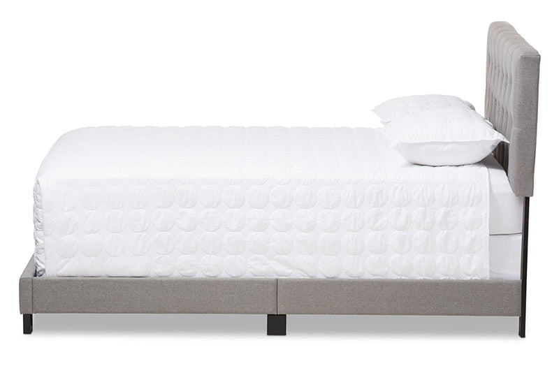 Celeste Light Gray Fabric Upholstered Full Size Bed Baxton