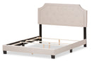 Barrett Light Beige Fabric Upholstered Queen Size Bed Baxton