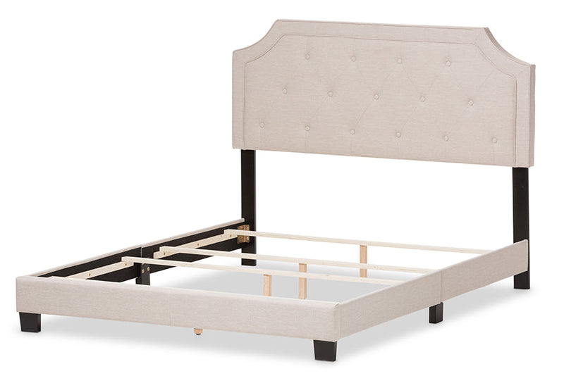 Barrett Light Beige Fabric Upholstered Full Size Bed Baxton
