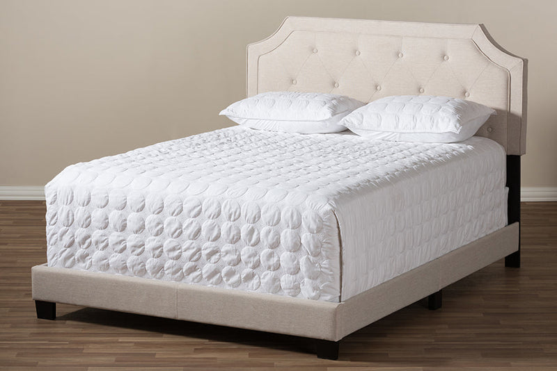 Barrett Light Beige Fabric Upholstered Full Size Bed Baxton