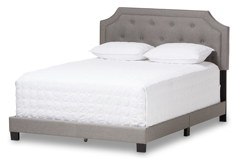 Barrett Modern and Contemporary Light Gray Fabric Upholstered Full Size Bed