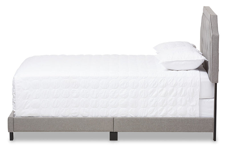Barrett Light Gray Fabric Upholstered Full Size Bed Baxton