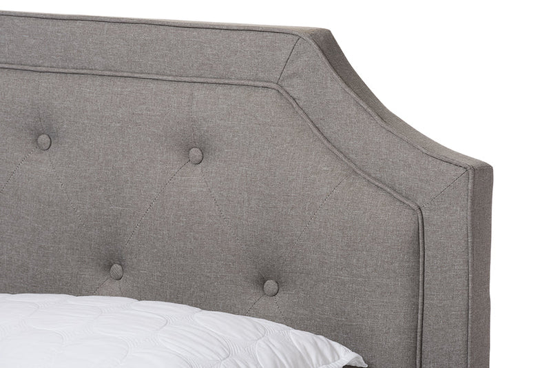 Barrett Light Gray Fabric Upholstered Full Size Bed Baxton