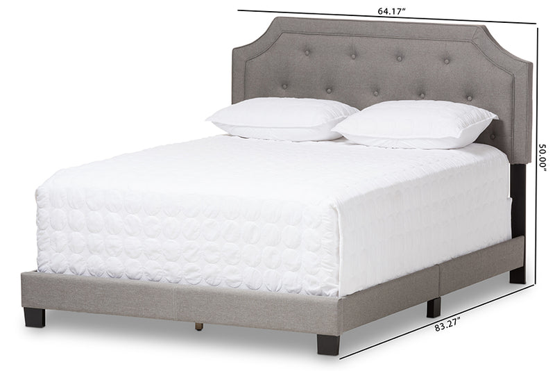 Barrett Modern and Contemporary Light Gray Fabric Upholstered Full Size Bed