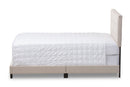 Evania Beige Fabric Upholstered Grid-tufting Queen Size Bed Baxton