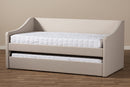 Beagan Beige Fabric Upholstered Daybed w/Guest Trundle Bed Baxton