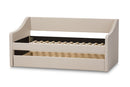 Beagan Beige Fabric Upholstered Daybed w/Guest Trundle Bed Baxton