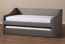 Beagan Gray Fabric Upholstered Daybed w/Guest Trundle Bed Baxton