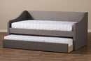 Beagan Gray Fabric Upholstered Daybed w/Guest Trundle Bed Baxton