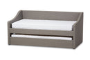 Beagan Gray Fabric Upholstered Daybed w/Guest Trundle Bed Baxton