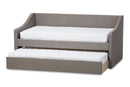 Beagan Gray Fabric Upholstered Daybed w/Guest Trundle Bed Baxton