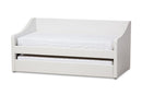 Beagan White Faux Leather Upholstered Daybed w/Guest Trundle Bed Baxton