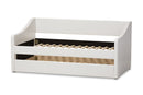 Beagan White Faux Leather Upholstered Daybed w/Guest Trundle Bed Baxton