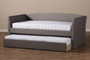 Matilda Gray Fabric Upholstered Daybed w/Guest Trundle Bed Baxton