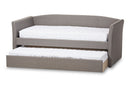 Matilda Gray Fabric Upholstered Daybed w/Guest Trundle Bed Baxton