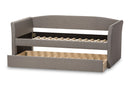 Matilda Gray Fabric Upholstered Daybed w/Guest Trundle Bed Baxton