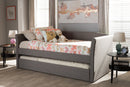 Matilda Gray Fabric Upholstered Daybed w/Guest Trundle Bed Baxton