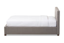 Harleson Gray Fabric Upholstered Queen Size Platform Bed w/Storage Drawer Baxton