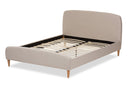 Townsend Light Beige Fabric Upholstered Queen Size Platform Bed Baxton