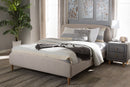 Townsend Light Beige Fabric Upholstered King Size Platform Bed Baxton