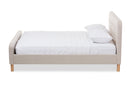 Gabriel Light Beige Fabric Upholstered Full Size Platform Bed Baxton