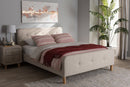Gabriel Light Beige Fabric Upholstered Full Size Platform Bed Baxton