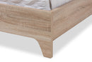 Alina Light Beige Whitewash Queen Size Platform Bed Baxton