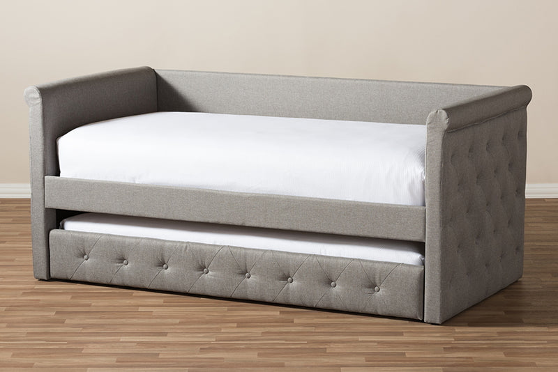 Siskal Modern and Contemporary Light Gray Fabric Daybed w/Trundle