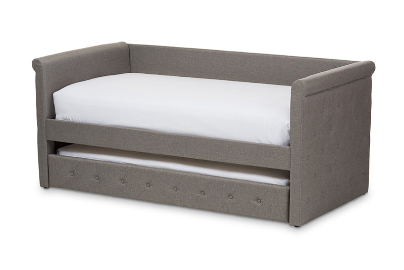 Siskal Modern and Contemporary Light Gray Fabric Daybed w/Trundle