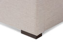Emsley Light Beige Fabric Queen Size Gas-Lift Platform Bed Baxton