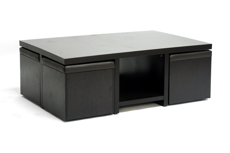 Myra Modern Table and Stool Set w/Hidden Storage