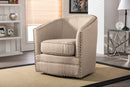 Alvere Classic Retro Beige Fabric Upholstered Swivel Tub Chair Baxton
