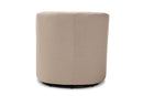 Carvell Beige Fabric Upholstered Swivel Armchair Baxton