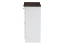 Elyse Two-tone White and Dark Brown Buffet Kitchen Cabinet Baxton