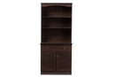 Gideon Dark Brown Buffet and Hutch Kitchen Cabinet Baxton