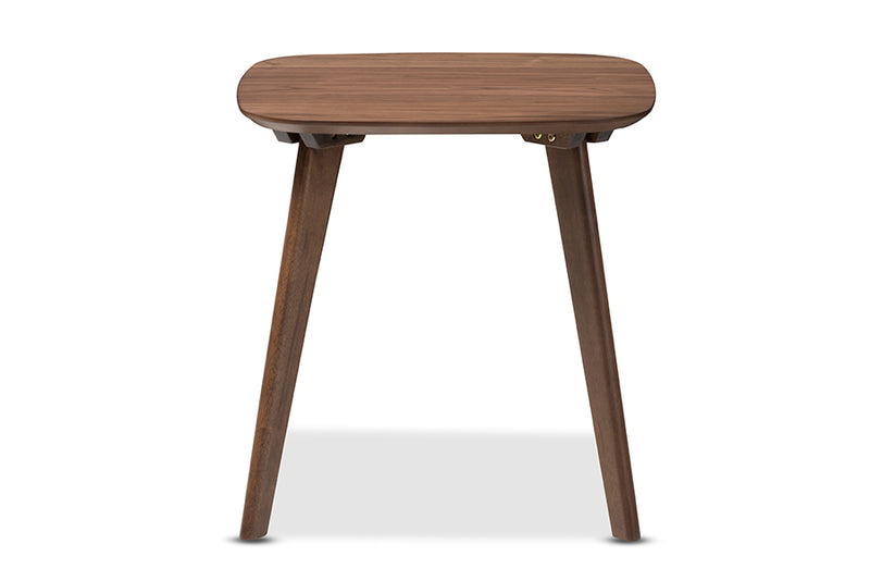 Primrose Mid-Century Modern Dark Walnut Wood End Table