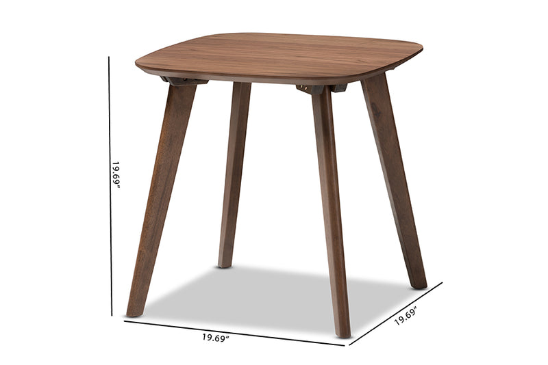 Primrose Mid-Century Modern Dark Walnut Wood End Table