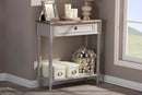 Graceland White Wash Distressed Wood and Gray Two-tone 1-drawer Console Table Baxton