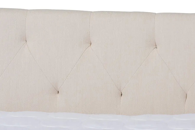 Elianna Beige Fabric Upholstered Full Size Daybed iHome Studio